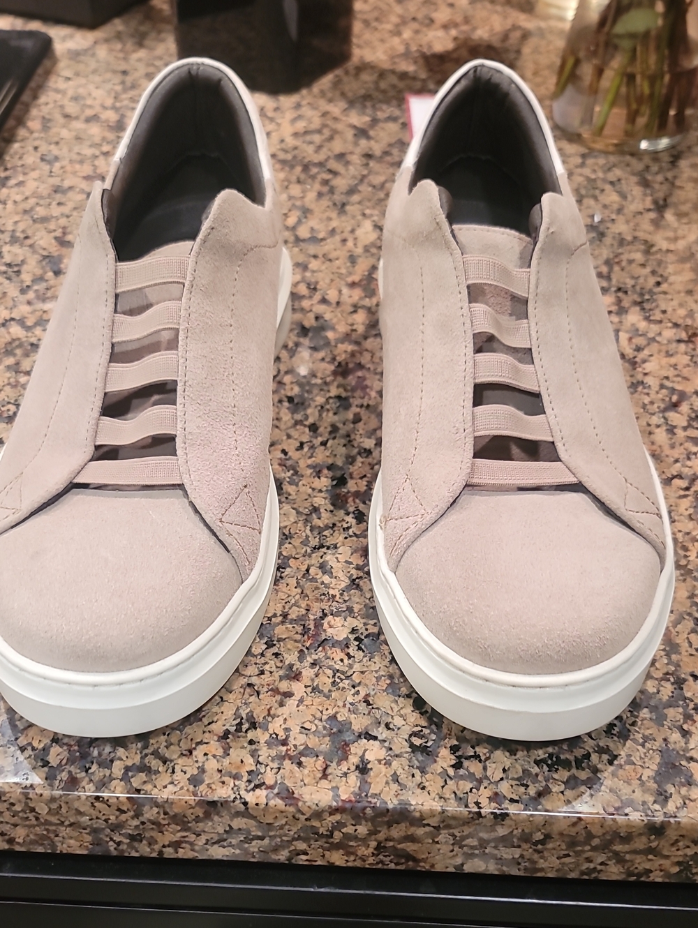 NWOB Bruno Magli Salvador Men's Slip-On Suede Sneakers Taupe MSRP $298